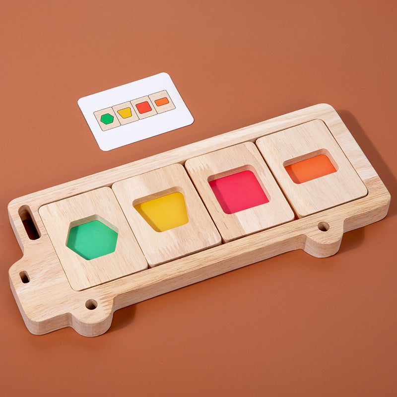Geometric shape color separation Montessori puzzle