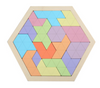Rompecabezas hexagonal de madera para niños Tangram