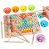 Tablero de madera educativo Montessori (matemáticas, juego de mesa de pesca, coordinación de manos/cerebro) de 3 a 5 años o más