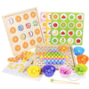 Tablero de madera educativo Montessori (matemáticas, juego de mesa de pesca, coordinación de manos/cerebro) de 3 a 5 años o más