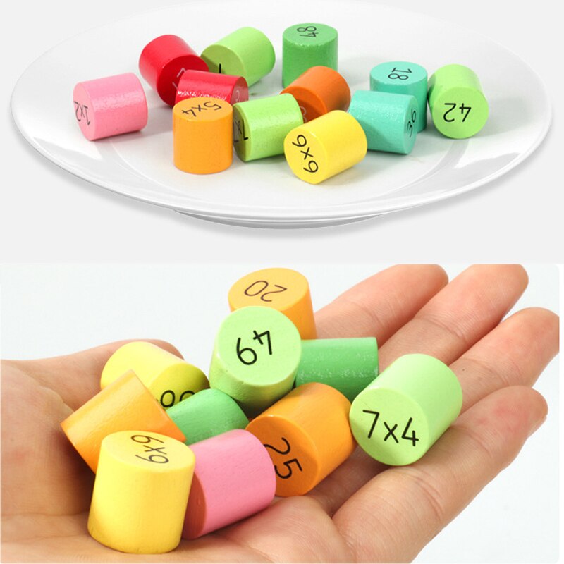 Montessori Matemáticas 9x9 Juguete de mesa de madera de multiplicación