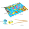 Juguetes educativos de madera Montessori: juego de pesca con números de tablero y alfabeto