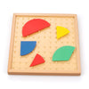 Tablero de fracciones de madera de matemáticas de materiales Montessori