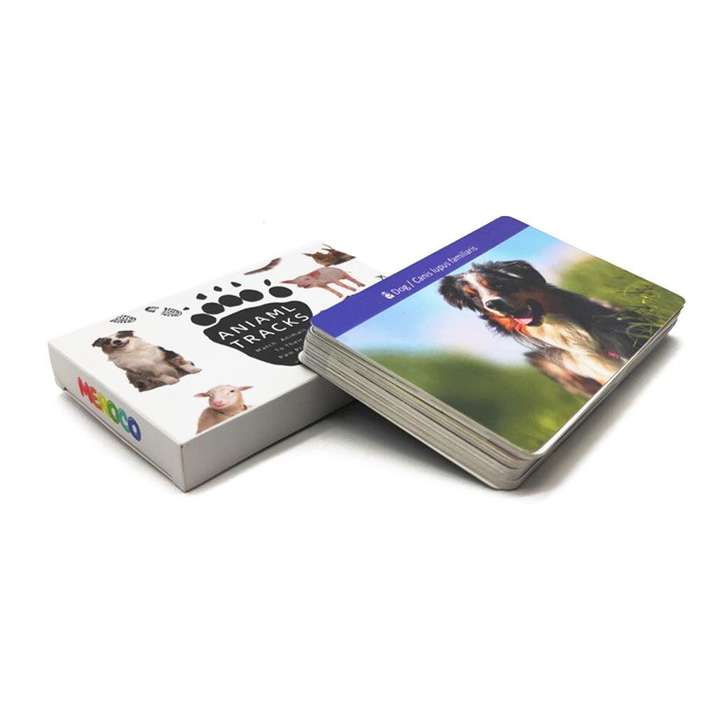 Juego de memoria Montessori: Tarjetas flash Huellas de animales