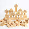 100 piezas de bloques de construcción de material Montessori de madera