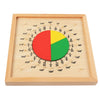 Tablero de fracciones de madera de matemáticas de materiales Montessori