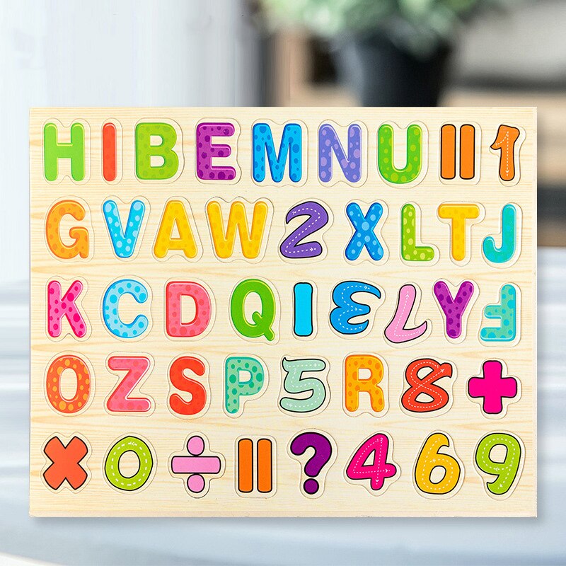 Rompecabezas multifunción de madera para niños con tablero magnético de escritura y dibujo y pizarra