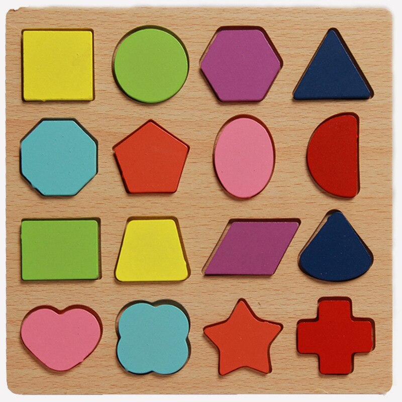 Rompecabezas de madera 3D para niños Montessori con formas de alfabeto y números