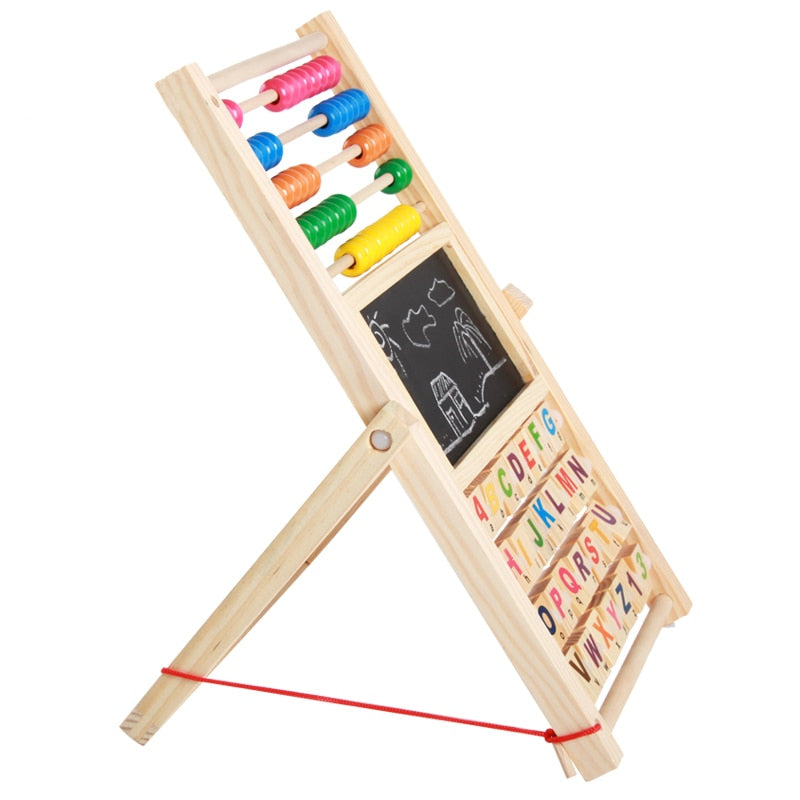 Soporte de aprendizaje de ábaco de madera multifunción Montessori