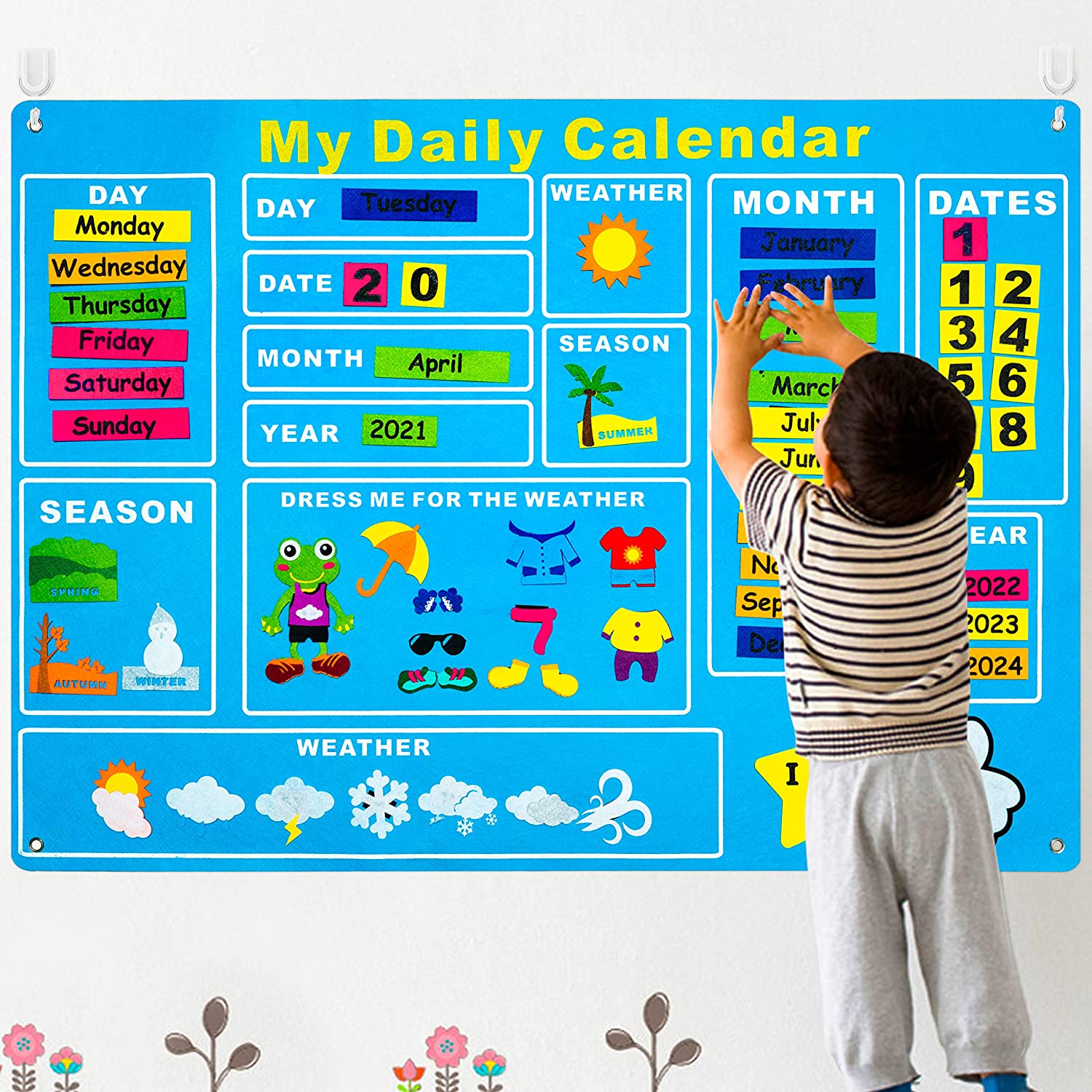 KIT DE FIELTRO DE CALENDARIO DIARIO Con 65 Piezas, para Niños