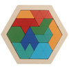 Rompecabezas hexagonal de madera para niños Tangram
