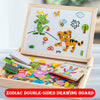 Rompecabezas multifunción de madera para niños con tablero magnético de escritura y dibujo y pizarra