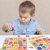 Rompecabezas de madera 3D para niños Montessori con formas de alfabeto y números