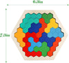 Rompecabezas hexagonal de madera para niños Tangram