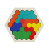 Rompecabezas hexagonal de madera para niños Tangram