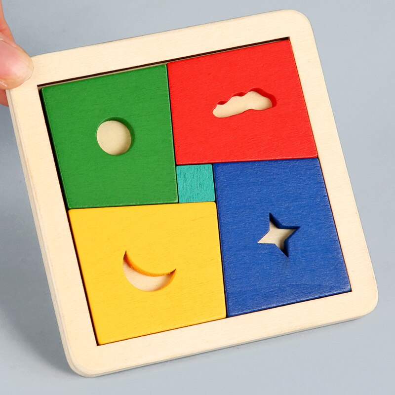 Rompecabezas hexagonal de madera para niños Tangram
