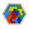 Rompecabezas hexagonal de madera para niños Tangram