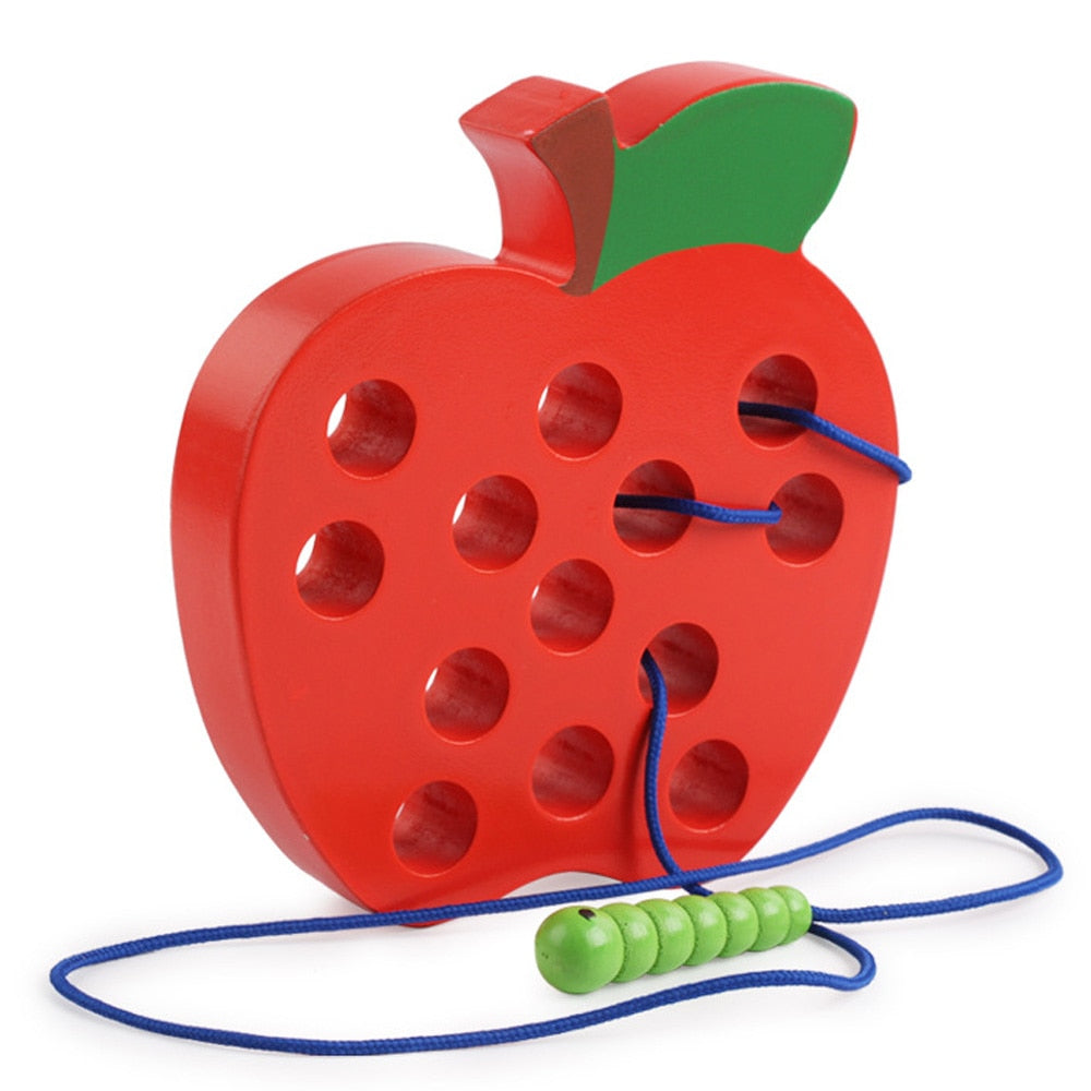 ✅ Montessori Educational Wooden Toys - "Worm eat Fruit"