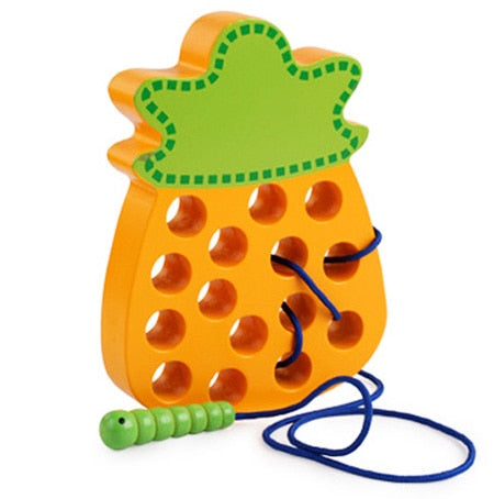✅ Montessori Educational Wooden Toys - "Worm eat Fruit"